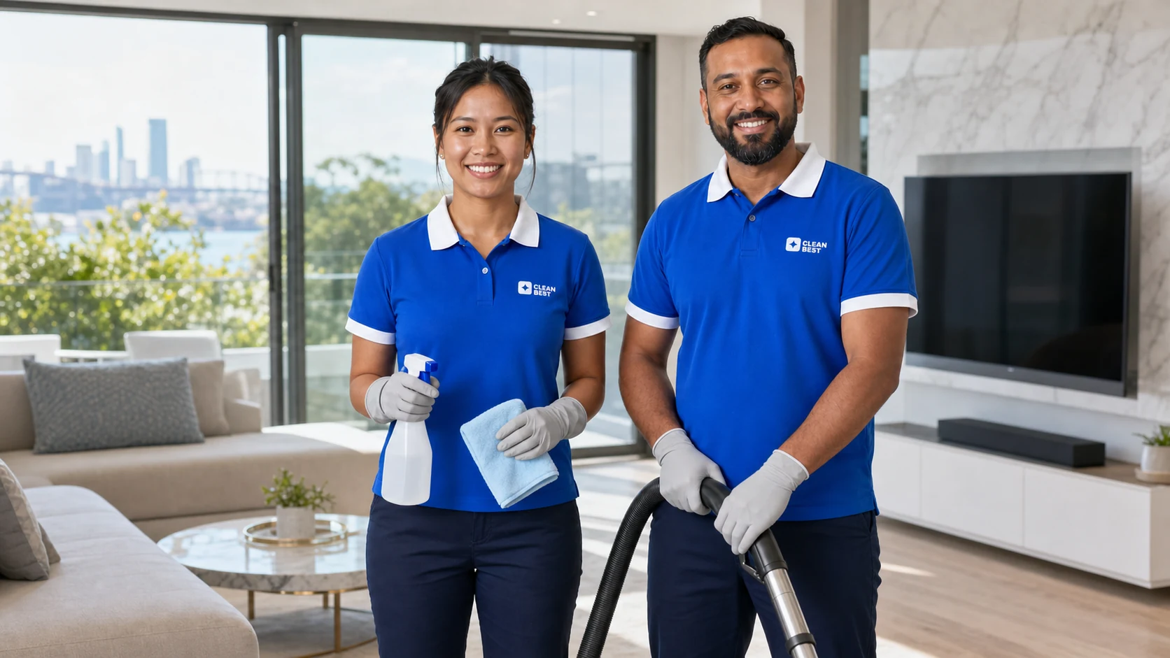 Clean Best cleaner working through the kitchen of a home in Smithfield NSW
